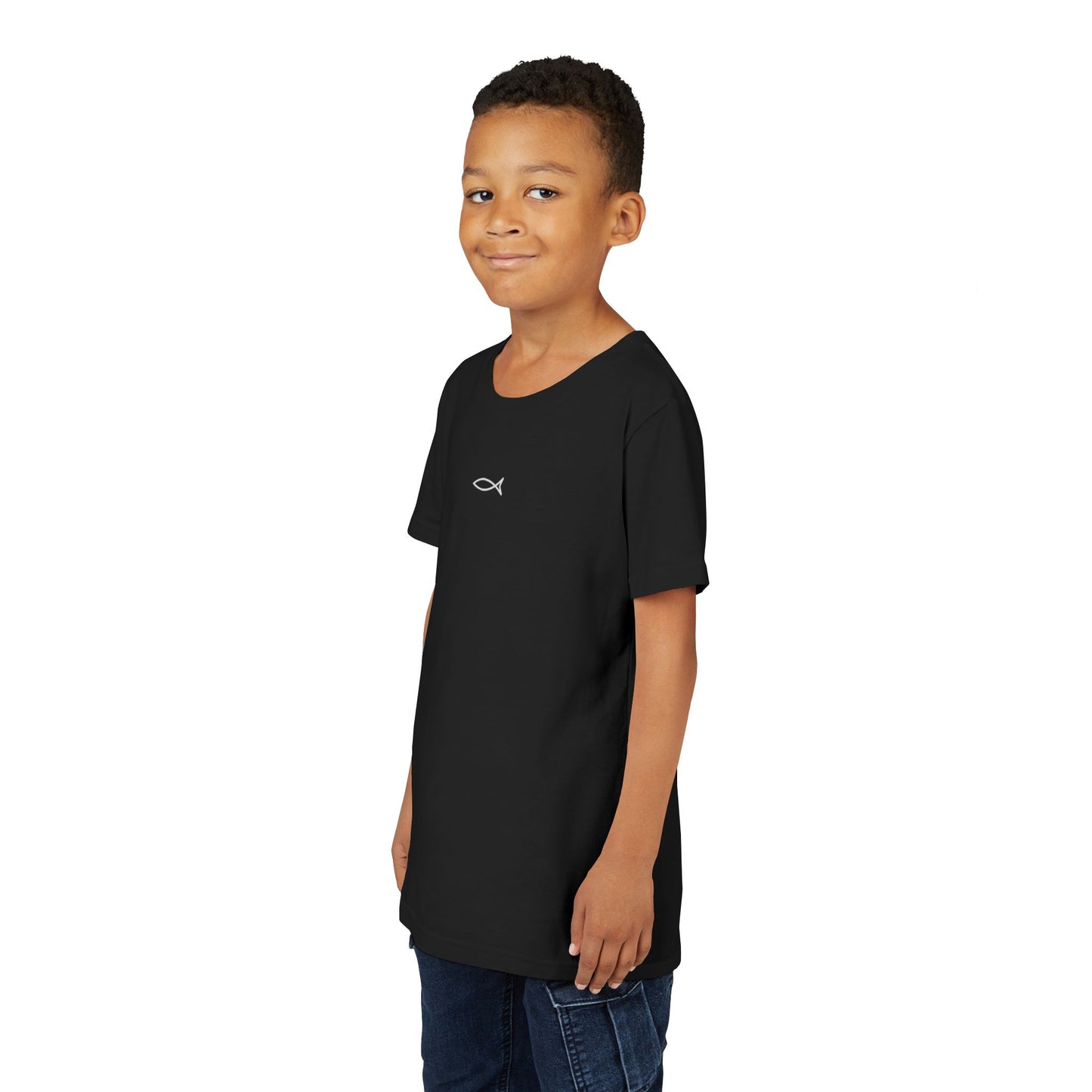 Kids Christian Ichthys T-Shirt | Minimal Faith Symbol Tee